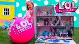LOL Dolls Surprise House Катя с папой собирают игрушечный домик ЛОЛ для кукол