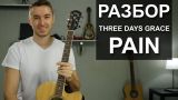 Как играть: THREE DAYS GRACE - PAIN на гитаре (Разбор, видео урок)