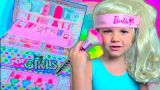 Barbie Doll Катя и косметика + уборка с собачкой